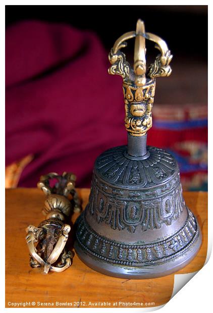 Bell and Vajra Pisang Monastery Print by Serena Bowles