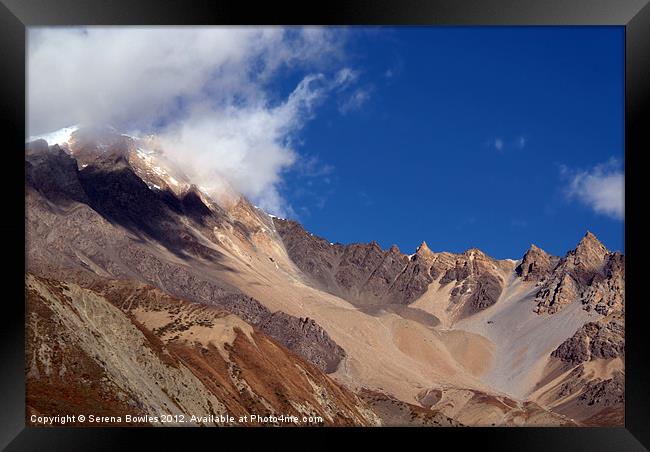 Clouds and Mountains, Yak Kharka to Thorung Phedi Framed Print by Serena Bowles