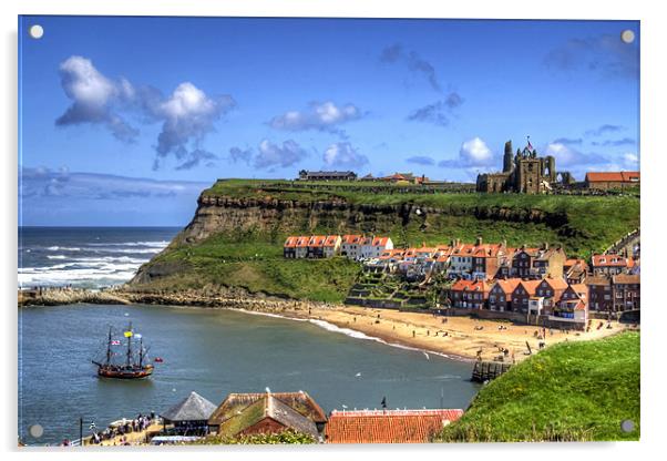 The Endeavour in Whitby Harbour Acrylic by Tom Gomez