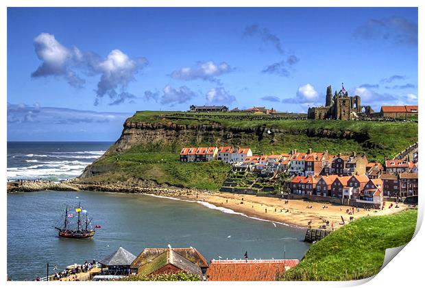 The Endeavour in Whitby Harbour Print by Tom Gomez