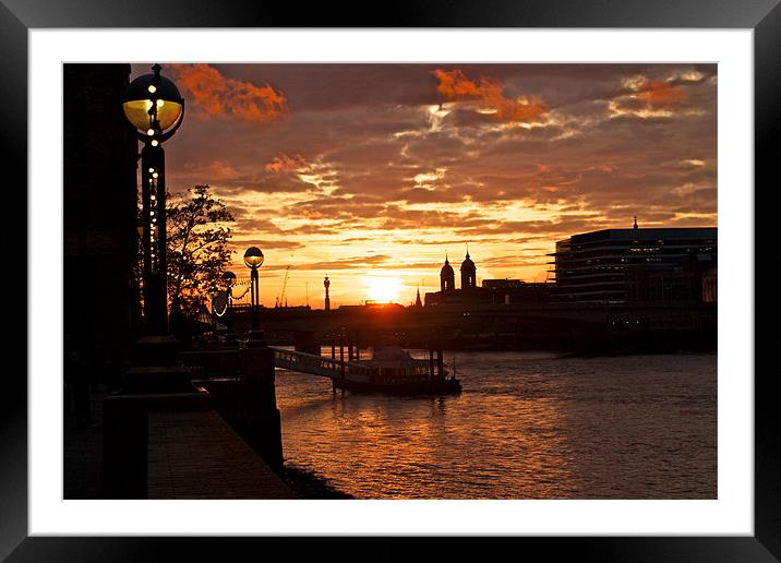 Sunset at Southbank Framed Mounted Print by John Wilmshurst