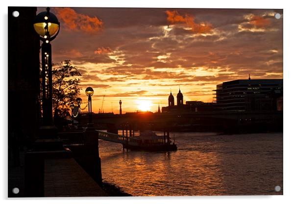 Sunset at Southbank Acrylic by John Wilmshurst
