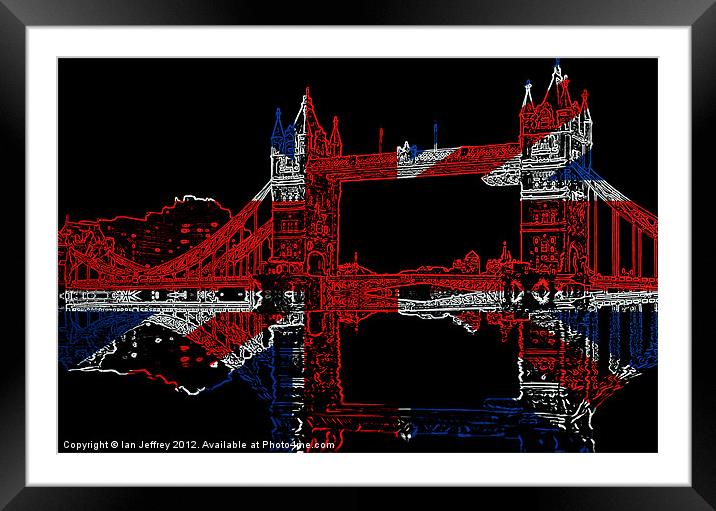 Tower Bridge Framed Mounted Print by Ian Jeffrey
