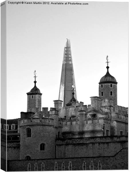 London's Towers - Black and White Canvas Print by Karen Martin