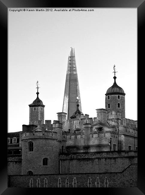 London's Towers - Black and White Framed Print by Karen Martin