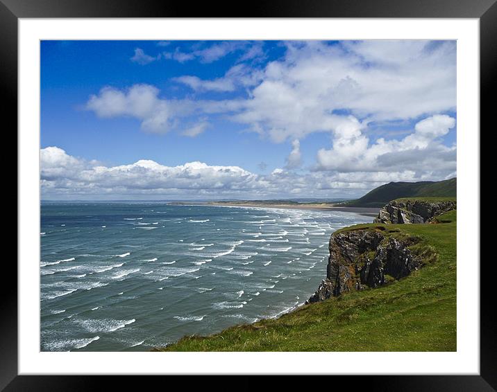 Rhossili Beach, Gower Coast, Swansea Framed Mounted Print by Hazel Powell
