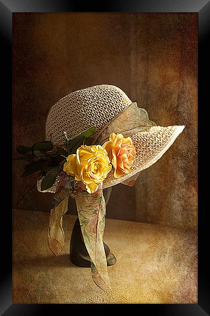 If you can't get ahead get a hat . Framed Print by Irene Burdell