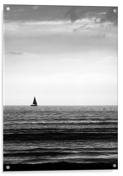 Lone Yacht Acrylic by John Biggadike