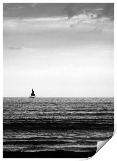 Lone Yacht Print by John Biggadike