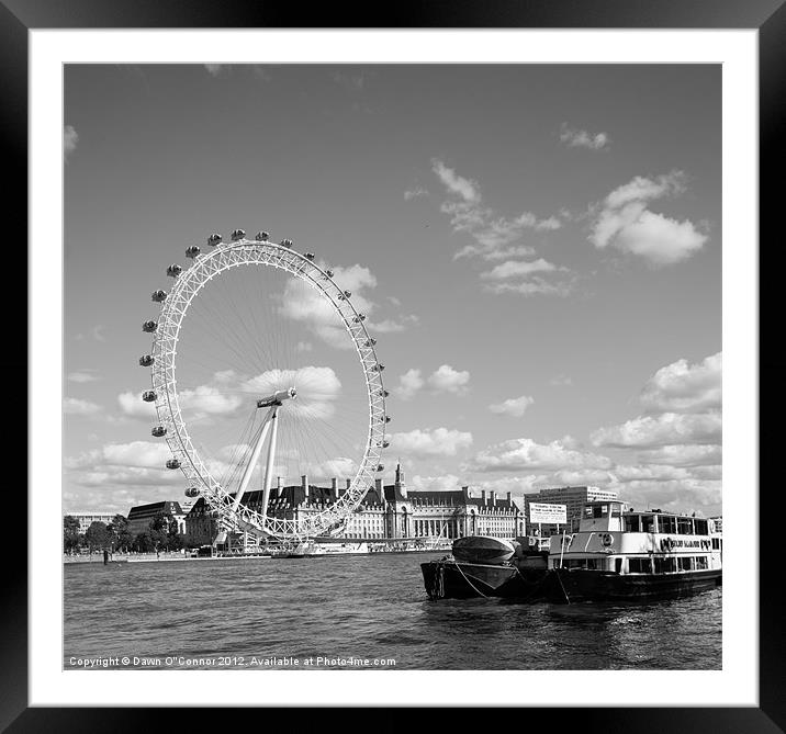 London Eye and County Hall Framed Mounted Print by Dawn O'Connor