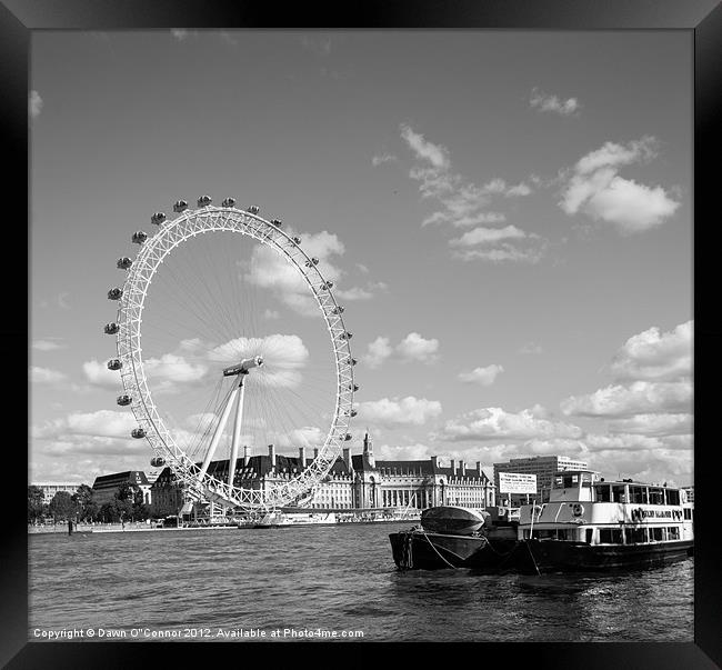 London Eye and County Hall Framed Print by Dawn O'Connor