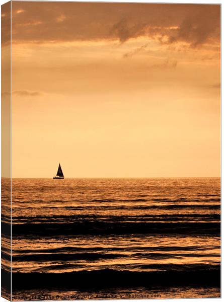 Lone Yacht 2 Canvas Print by John Biggadike