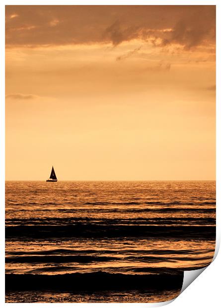 Lone Yacht 2 Print by John Biggadike