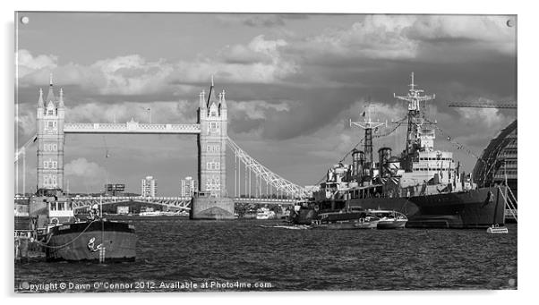 Tower Bridge and HMS Belfast Acrylic by Dawn O'Connor