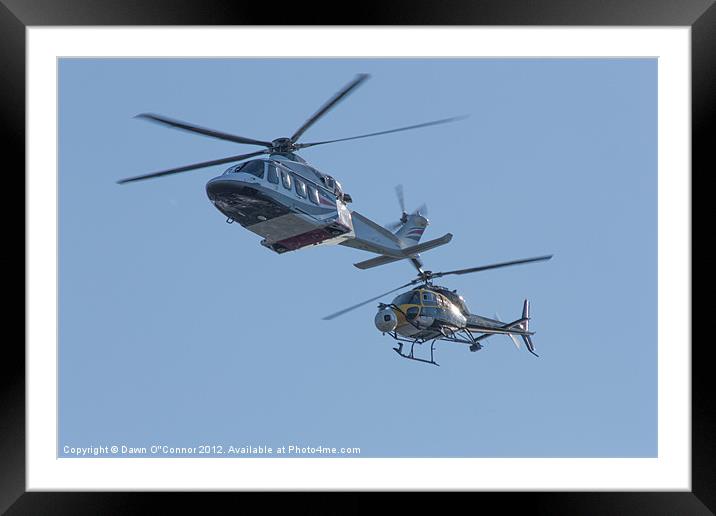 Helicopters Framed Mounted Print by Dawn O'Connor