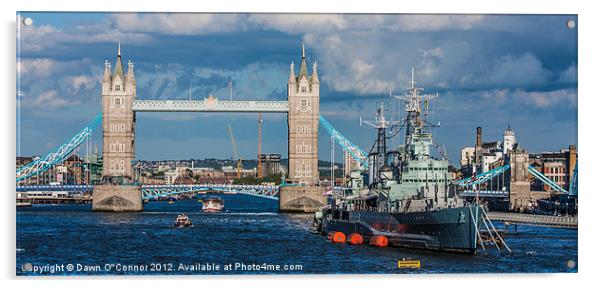 Tower Bridge and HMS Belfast Acrylic by Dawn O'Connor