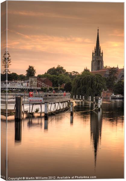 Evening over Marlow Canvas Print by Martin Williams