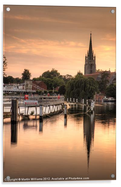 Evening over Marlow Acrylic by Martin Williams