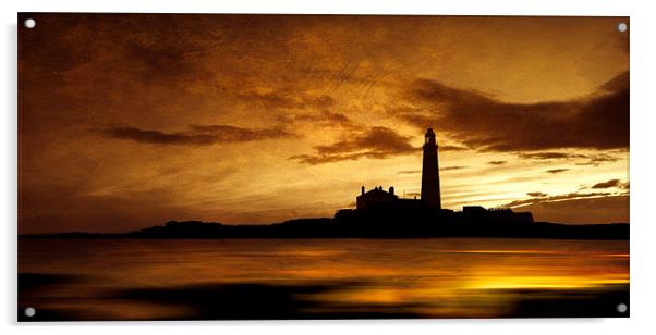 St Mary's Lighthouse sunrise Acrylic by David Smith