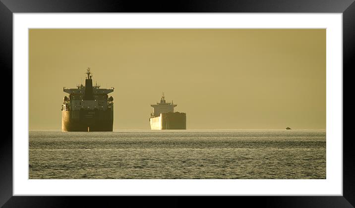 TANKER SUNSET beach park vancouver bc canada Framed Mounted Print by Andy Smy