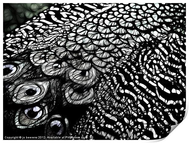 peacock deluxe Print by Jo Beerens
