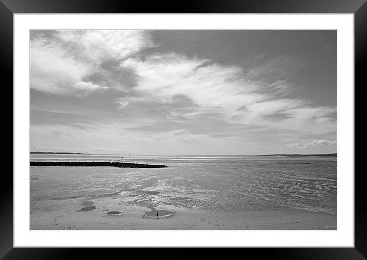 Welsh View in Mono Framed Mounted Print by Donna Collett