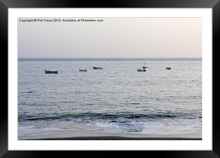 Boats offshore La Gomera Framed Mounted Print by Phil Crean