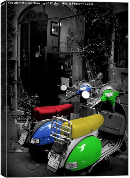 Colored Scooters Canvas Print by Sean Wareing