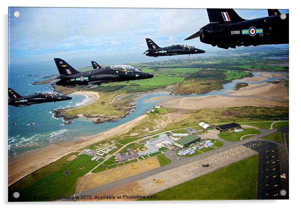 Hawks over RAF Valley Acrylic by Roger Cruickshank