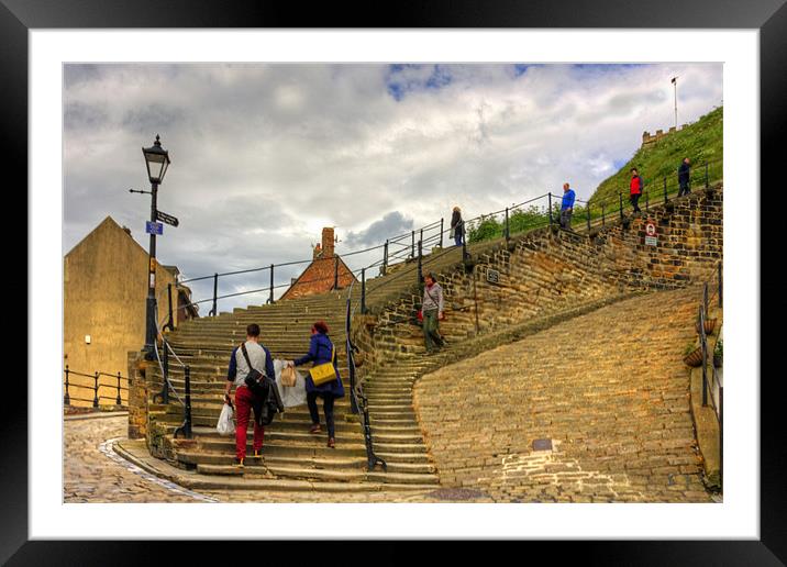 Bottom of the Whitby Steps Framed Mounted Print by Tom Gomez