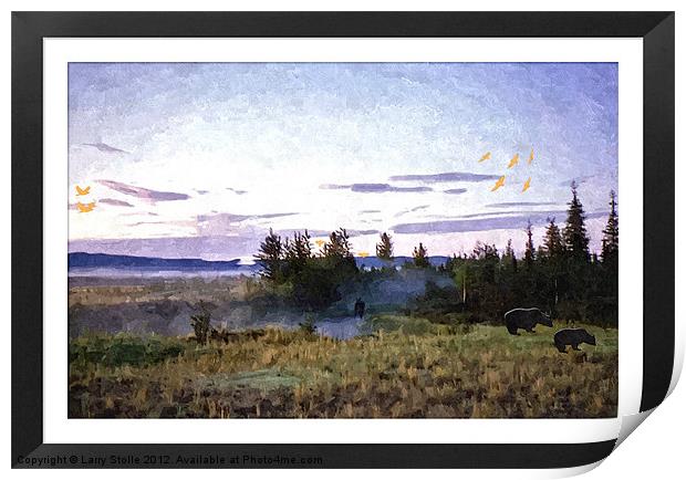 Alaska oil paint Print by Larry Stolle