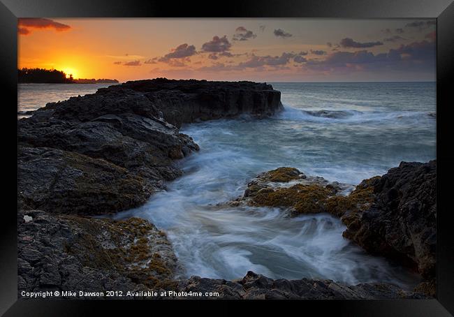 North Shore Sunset Framed Print by Mike Dawson