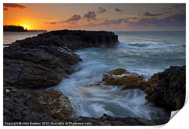 North Shore Sunset Print by Mike Dawson