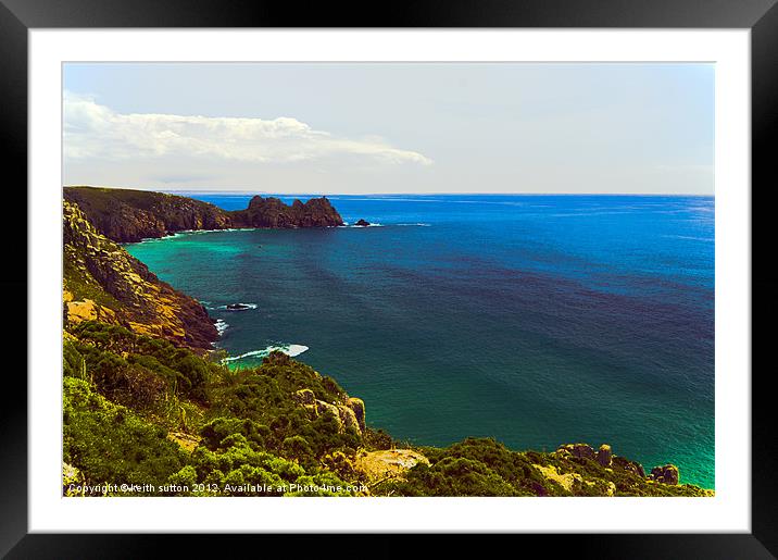 porthcurno Framed Mounted Print by keith sutton