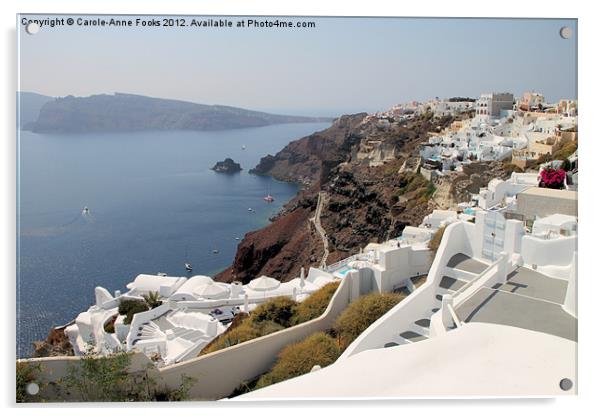 Oia Village, Santorini, Greece Acrylic by Carole-Anne Fooks