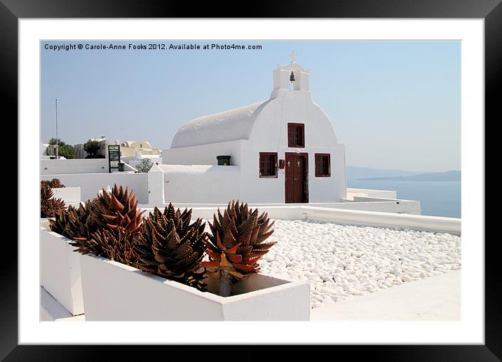 Churches, Oia, Santorini Framed Mounted Print by Carole-Anne Fooks