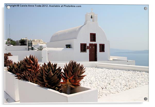 Churches, Oia, Santorini Acrylic by Carole-Anne Fooks