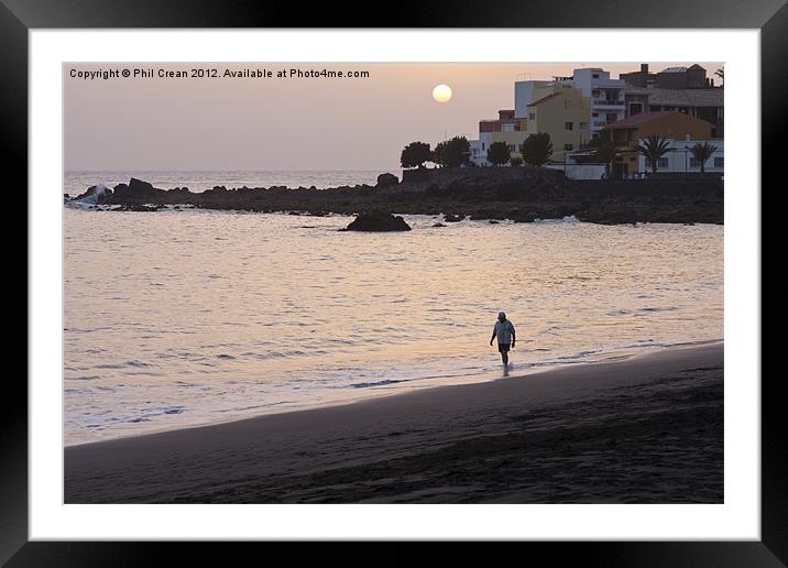 Walking on the shore, Valle Gran Rey, La Gomera Framed Mounted Print by Phil Crean