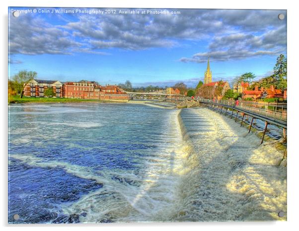 Marlow Weir and Bridge Acrylic by Colin Williams Photography