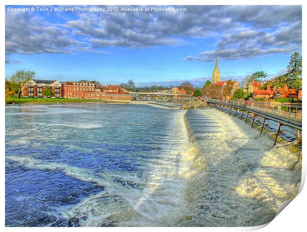 Marlow Weir and Bridge Print by Colin Williams Photography