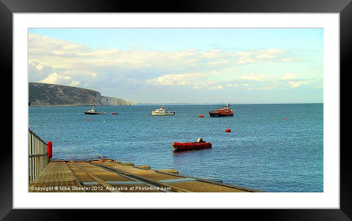 Lifeboats At Rest Framed Mounted Print by Mike Streeter