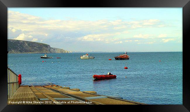 Lifeboats At Rest Framed Print by Mike Streeter