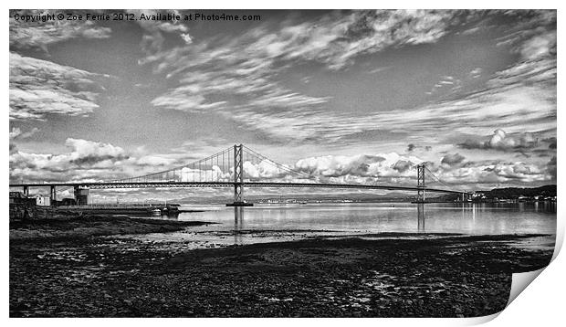 Forth Road Bridge in Scotland Print by Zoe Ferrie