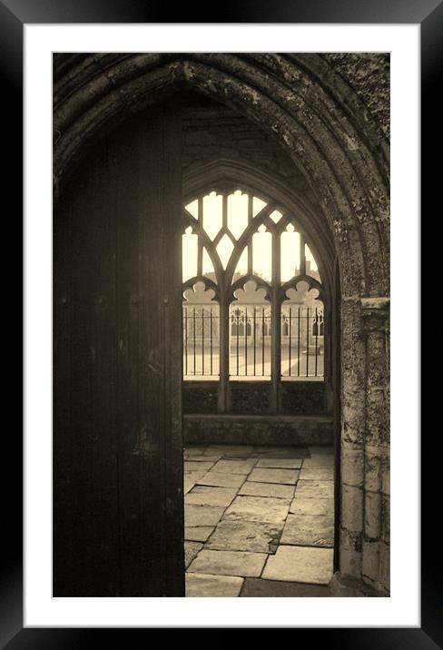 Chichester Cathedral Doorway Framed Mounted Print by Lee Osborne