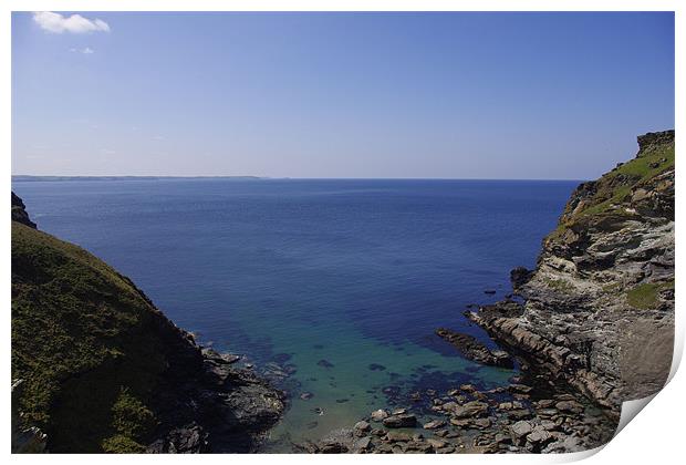 Tintagel Seascape Print by Lee Osborne