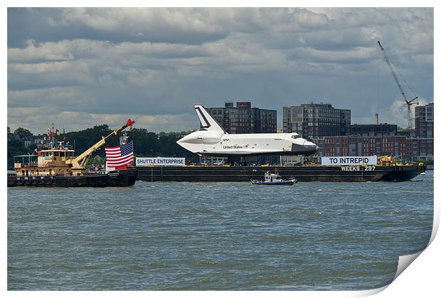 Shuttle Enterprise's flag escort Print by Gary Eason