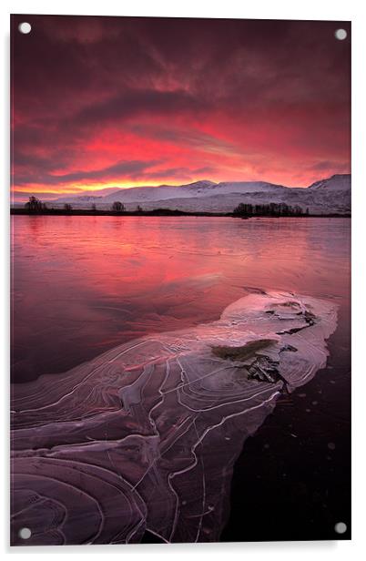 Rannoch moor Scottish sunrise Acrylic by David Smith