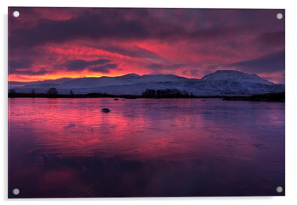 Rannoch moor Scottish sunrise Acrylic by David Smith