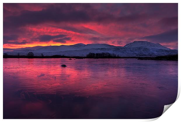 Rannoch moor Scottish sunrise Print by David Smith
