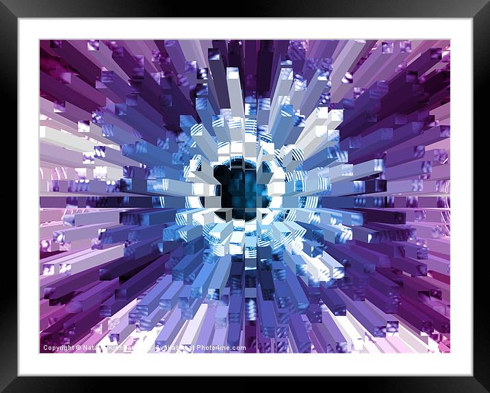 Extrusion Abstract Blue Purple Plum Framed Mounted Print by Natalie Kinnear